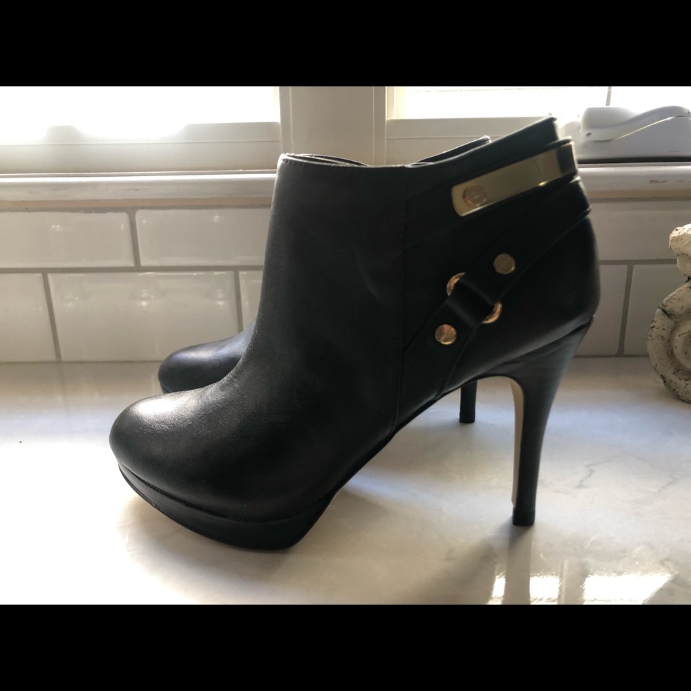 Marc Fisher Black Leather Ankle Boots